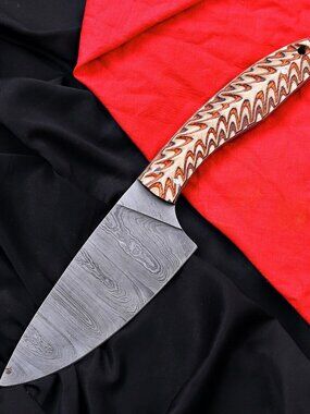 Handmade Fixed Blade Hunting Skinner Knife – Damascus Steel Blade Pakka Wood Han